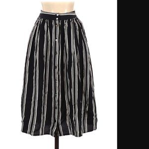 Black / White striped midi skirt - Forever 21